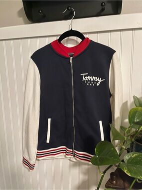Tommy Hilfiger Navy, White & Red Bomber-Style Jacket